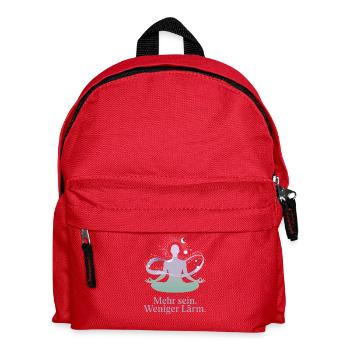  Mehr Sein Weniger Lärm Meditation Achtsamkeit - Kinder Rucksack - Rot - Vorne