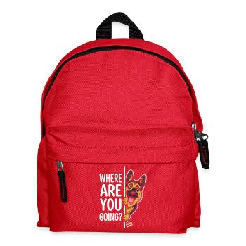 Where are you going? Dog looks out - Kids' Backpack - red - Front