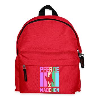 Reiten Pferdeliebhaber Reiterhof Pferde - Kinder Rucksack - Rot - Vorne