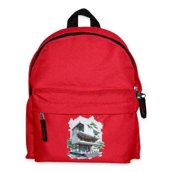 Fancy Geometry Modern House - Kids' Backpack - red - Front