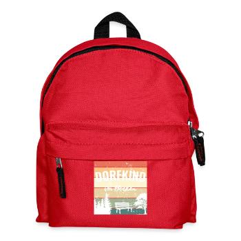Dorfkind im Herzen – Retro Heimatliebe - Kinder Rucksack - Rot - Vorne
