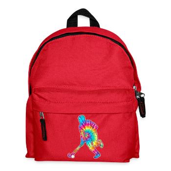 Tie-Dye Hockey Player Silhouette - Kids' Backpack - red - Front