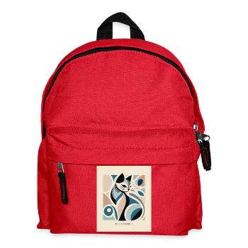 Parfaitement indifférent – Mid Century Cat - Sac à dos Enfant - rouge - Devant