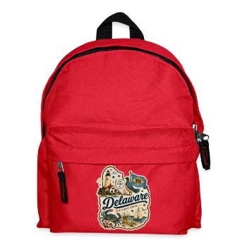 Delaware The First State Vintage-Aufkleber - Kinder Rucksack - Rot - Vorne