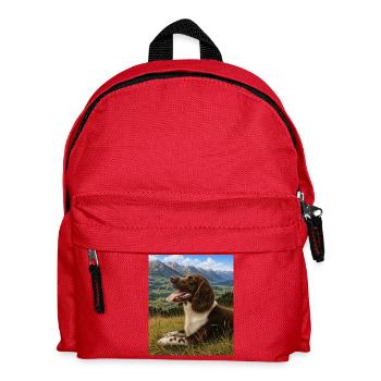 Berglandschaft Hundportrait - Kinder Rucksack - Rot - Vorne