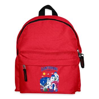 Santorini, Griechenland, Reisedesign - Kinder Rucksack - Rot - Vorne