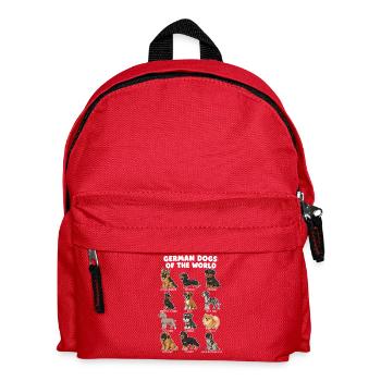 German Dog Breed Chart Cute - Kids' Backpack - red - Front