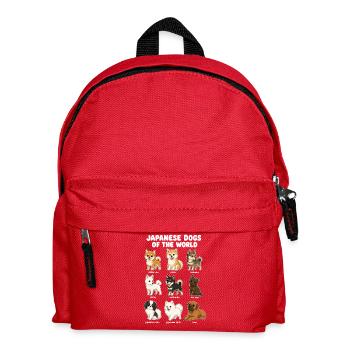 Japanese Dog Breed Chart Cute - Kids' Backpack - red - Front