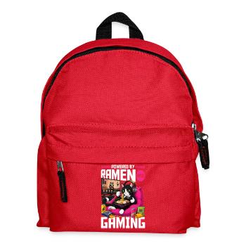 Gamer Gaming Cat Ramen Video Game - Kinder Rucksack - Rot - Vorne
