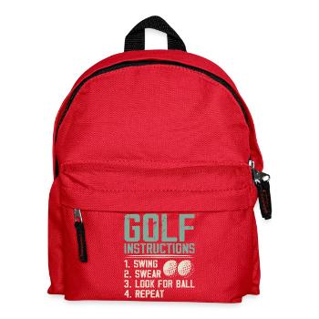 Golf Instructions – Swing, Swearing, Search - Kids' Backpack - red - Front