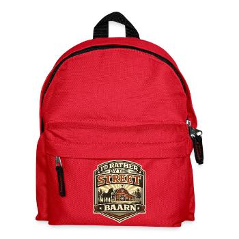 Reiter lieber im Stall Pferd Humor - Kinder Rucksack - Rot - Vorne
