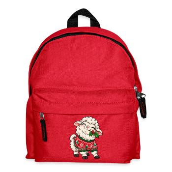 Weihnachten Schaf Pullover Mistel Geschenk - Kinder Rucksack - Rot - Vorne