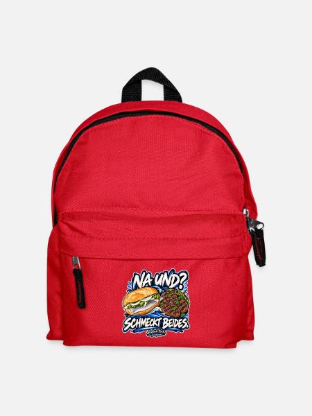 Fischbrötchen & Köfte – Na und? Schmeckt beides. - Kinder Rucksack - Rot