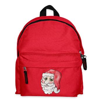 Verspieltes Aquarell-Weihnachtsmannporträt - Kinder Rucksack - Rot - Vorne