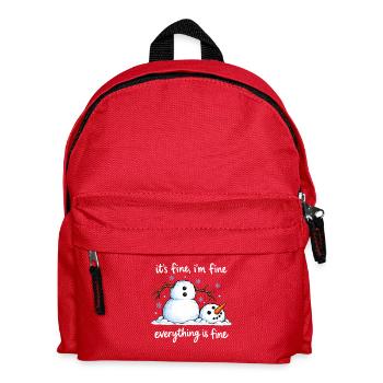 Schneemann: Lustig: Winter, Schnee, frohe Weihnachten - Kinder Rucksack - Rot - Vorne