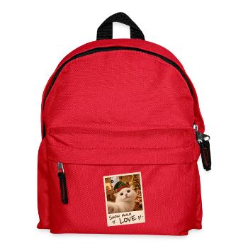 Snow Much Love Weiße Katze Selfie - Kinder Rucksack - Rot - Vorne