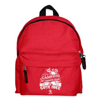 Camping eine gute Idee - Kinder Rucksack - Rot - Vorne