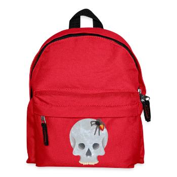 Schädel mit Spinne - Kinder Rucksack - Rot - Vorne