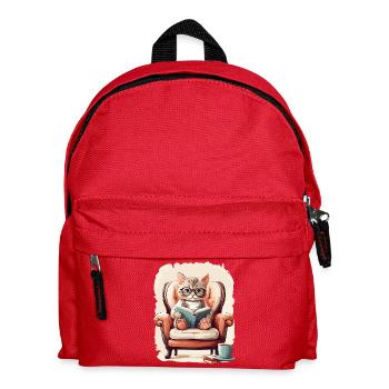 Süße Schlaue Katze - Kinder Rucksack - Rot - Vorne