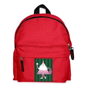 Tanzender Nikolaus - Weihnachtsmann in rosa - Kinder Rucksack - Rot - Vorne