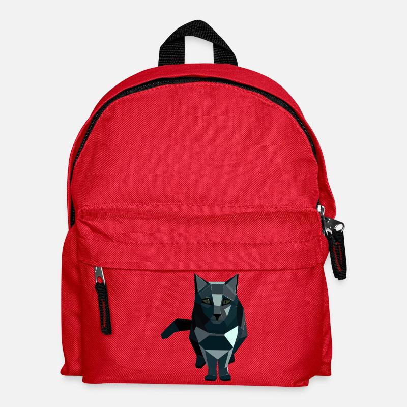 Chat géométrique de style obsidienne - Sac à dos Enfant - rouge