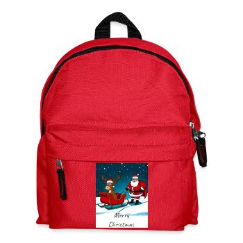 Christmas Sleigh Reindeer Santa Claus - Kids' Backpack - red - Front