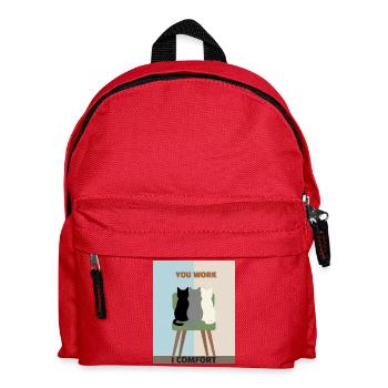 Cats in Chairs: Comfort over Work - Kids' Backpack - red - Front