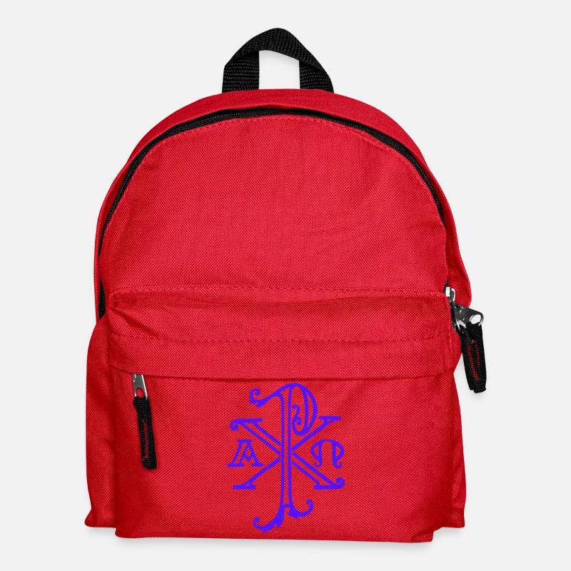 Christusmonogramm - Kinder Rucksack - Rot