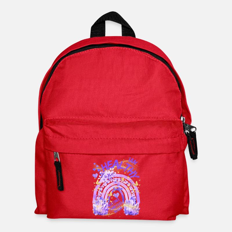 Gesundheit - Ich bin gesund mit Regenbogen - Kinder Rucksack - Rot