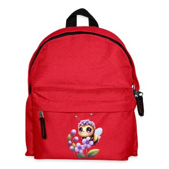 Cute Bee Among Lilac Flowers 🐝 - Kids' Backpack - red - Front