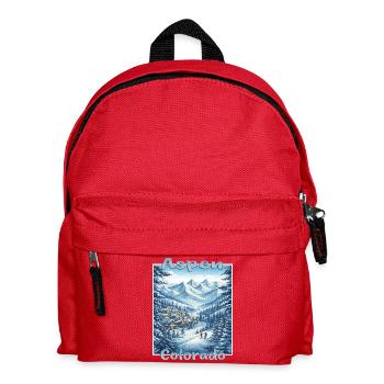 Aspen Colorado Wintersport Ski Snowboard Winterurl - Kinder Rucksack - Rot - Vorne