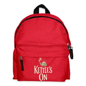 Kettle on | Tea time, hygge, break - Kids' Backpack - red - Front