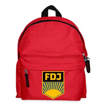 FDJ - Freie Deutsche Jugend (eckig, dreifarbig) - Kinder Rucksack - Rot - Vorne
