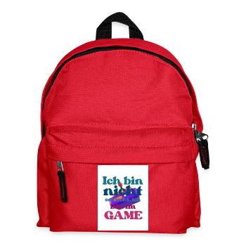 Ich bin im GAME – bunter Spruch - Kinder Rucksack - Rot - Vorne