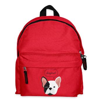 Français Bulldog Bonjour - Sac à dos Enfant - rouge - Devant