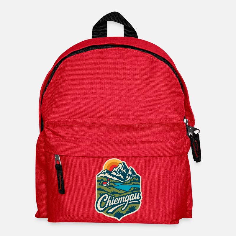 Chiemgau Alpine Landscape Bavaria - Kids' Backpack - red