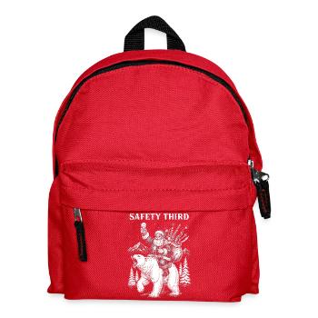 Safety Third Lustige sarkastische Weihnachtssicher - Kinder Rucksack - Rot - Vorne