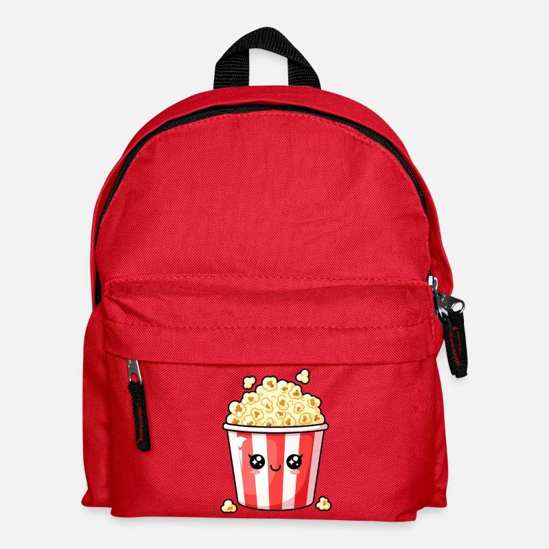 Kawaii-Popcorneimer - Kinder Rucksack - Rot