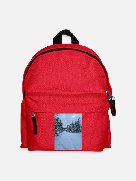 Sentiers hivernaux dans la forêt enneigée - Sac à dos Enfant - rouge