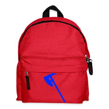 Blaue Axt Silhouette - Kinder Rucksack - Rot - Vorne