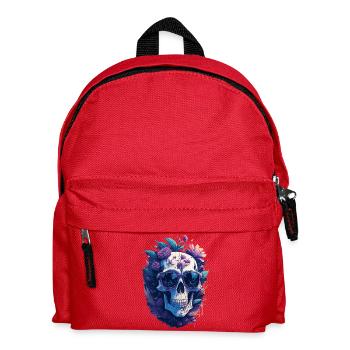 Pastel-colored floral skull with sunglasses - Kids' Backpack - red - Front