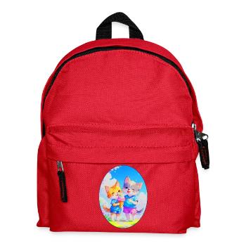 Kätzchen, Hündchen & Eiscreme (Oval) - Kids' Backpack - red - Front