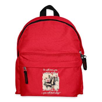 Bibelvers Schmetterling Christlich - Kinder Rucksack - Rot - Vorne