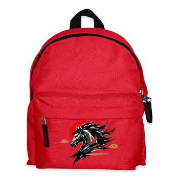 Chinesisches Neujahr 2026 Pferd Geschenk - Kinder Rucksack - Rot - Vorne