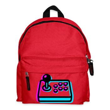 Cyan Arcade Stick Glitch Grafik - Kinder Rucksack - Rot - Vorne