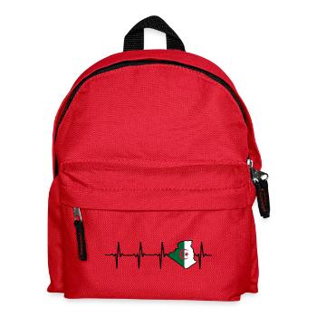 Herzschlag Algerien Karte Geschenk für Algerier - Kinder Rucksack - Rot - Vorne