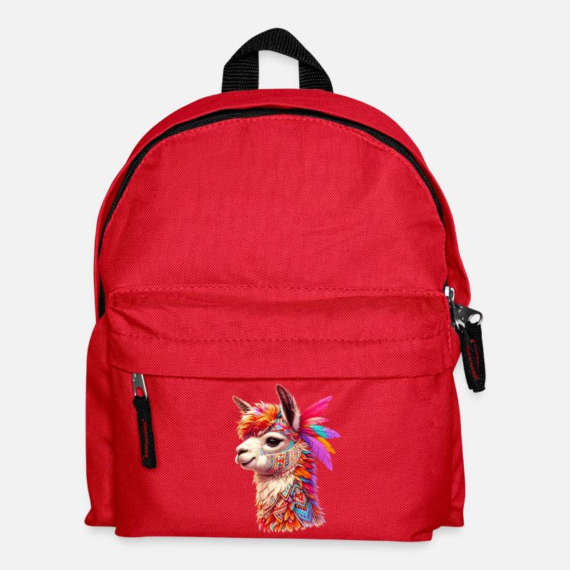 Alpaka - Kinder Rucksack - Rot