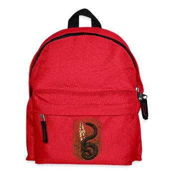Mystische Schlange mit Blumenmotiven - Kinder Rucksack - Rot - Vorne