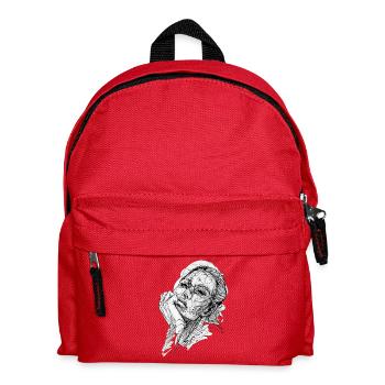 bored black and white drawing carographic - Kids' Backpack - red - Front