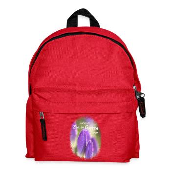 Zeit im Garten wieder genießen Krokusse lila Blume - Kinder Rucksack - Rot - Vorne
